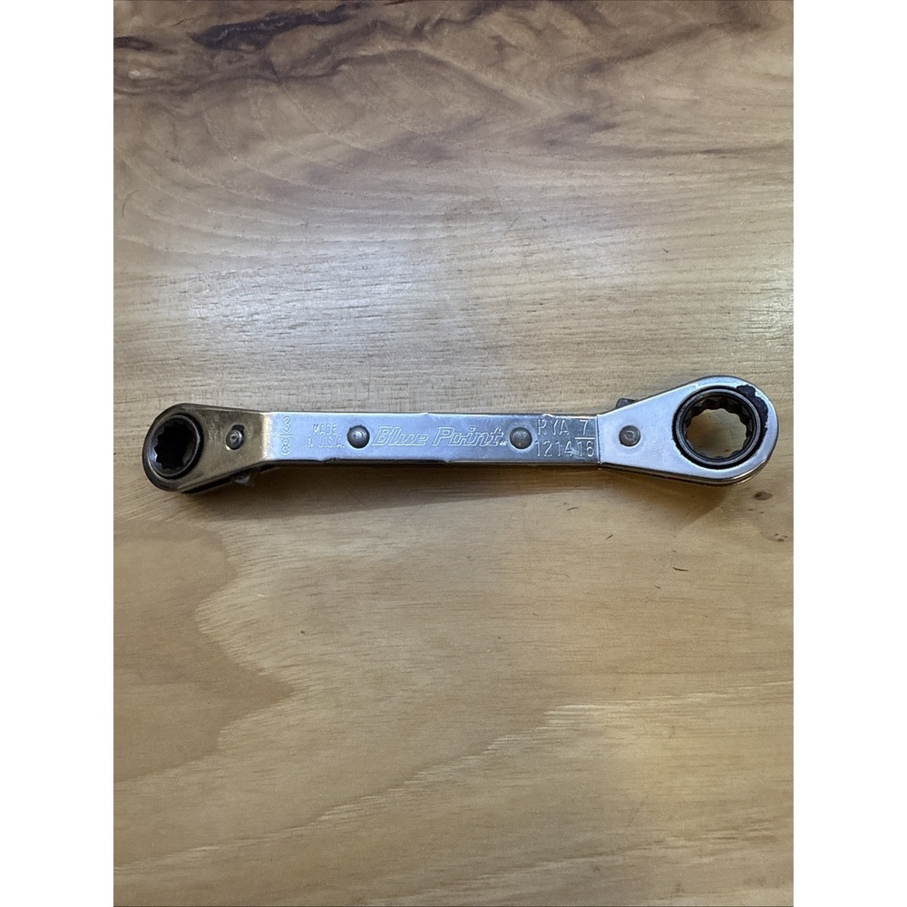 Blue Point Snap-On Offset Ratcheting Box Wrench 12 Point RYA 1214 3/8"x 7/16"